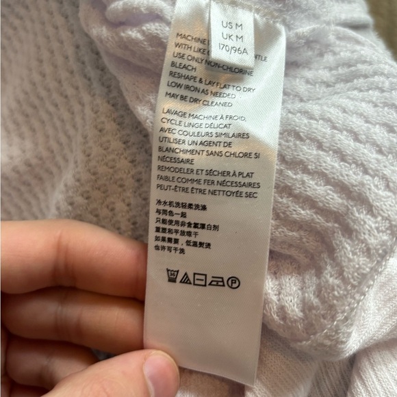 We The Free people Thermal WaffleKnit Oversized White LongSleeve Shirt Medium - Picture 12 of 16